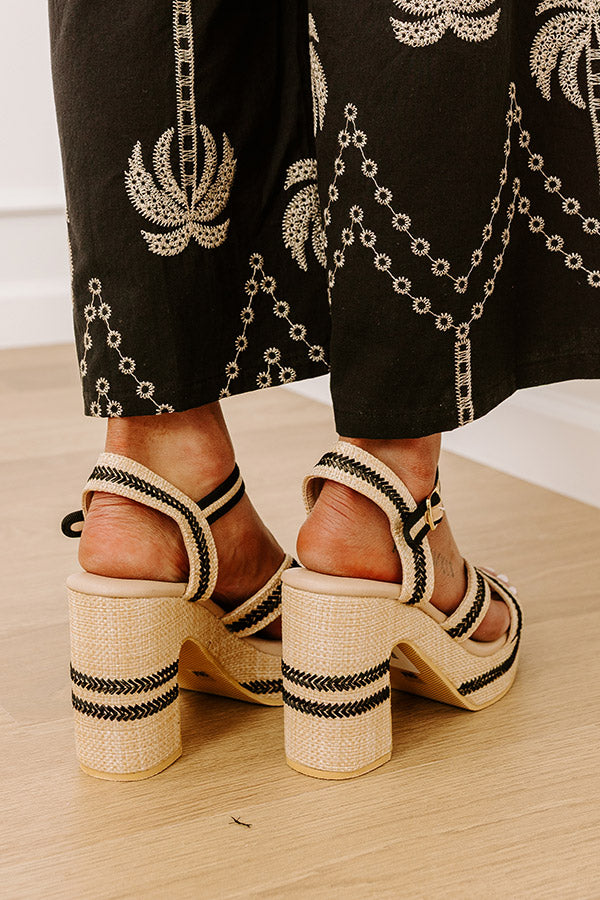 The Adelaide Raffia Woven Platform Heel in Natural Image - 4