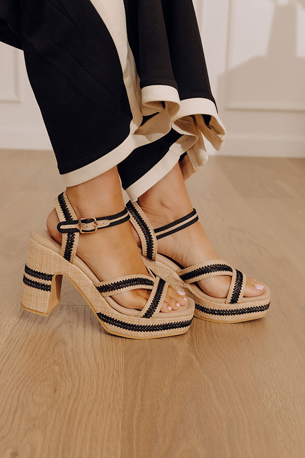 The Adelaide Raffia Woven Platform Heel in Natural Image - 2
