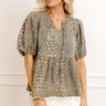 Uptown Charm Leopard Denim Top Image 1