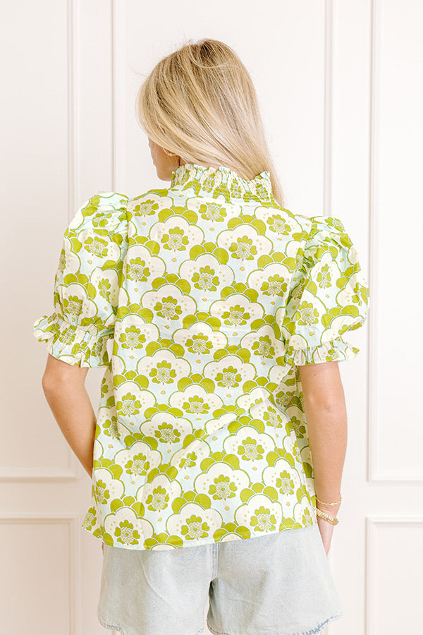 Popular Song Floral Top in Lime Image 5