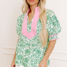 Sonoma Charm Floral Top in Green Image 1