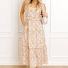 Fresh Blooms Floral Midi Dress in Orange Image 1