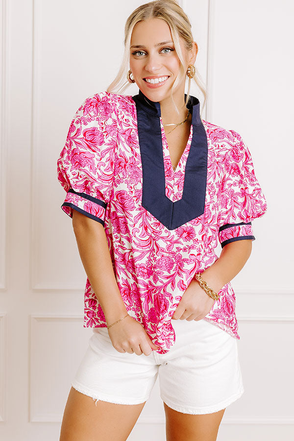Sonoma Charm Floral Top in Pink Image 1