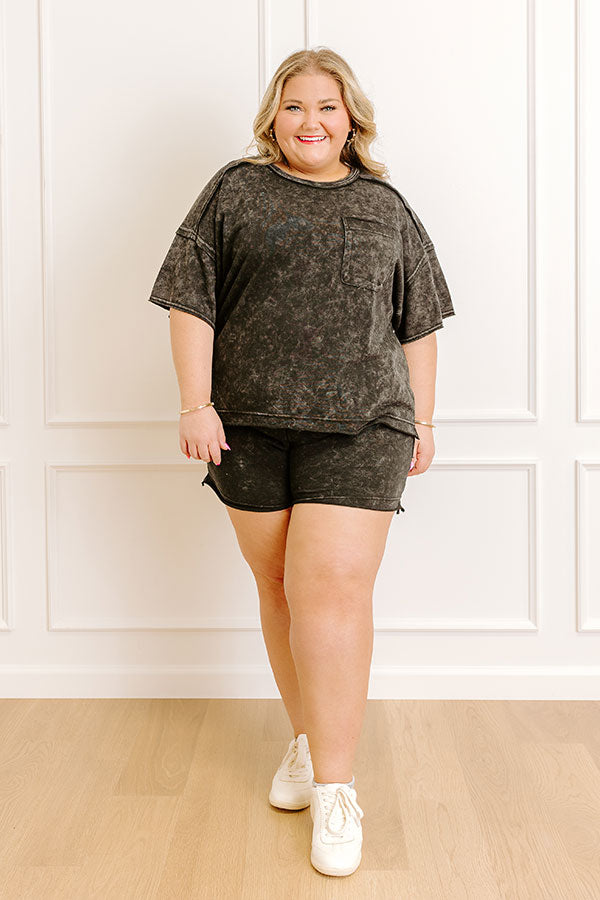 Road Trip Ready Oversized Vintage Wash Tee in Black Curves Image 2