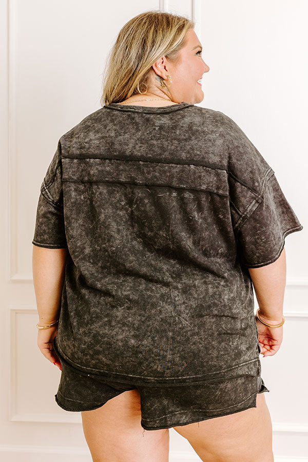 Road Trip Ready Oversized Vintage Wash Tee in Black Curves Image 4