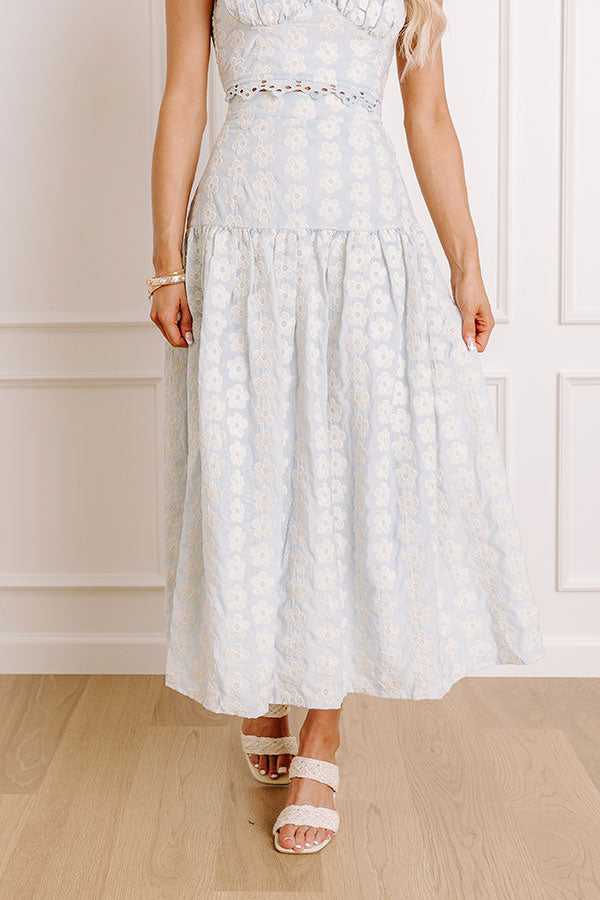 Picking Flowers High Waist Embroidered Midi Skirt Image 2