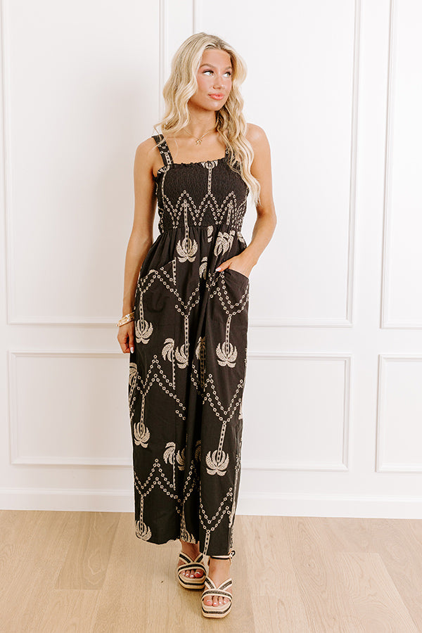 Palms Away Embroidered Jumpsuit Image 1