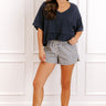 Picnic Ready Midrise Gingham Shorts in Navy Image - 1
