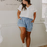 The Candice High Waist Chambray Shorts Curves Image 1