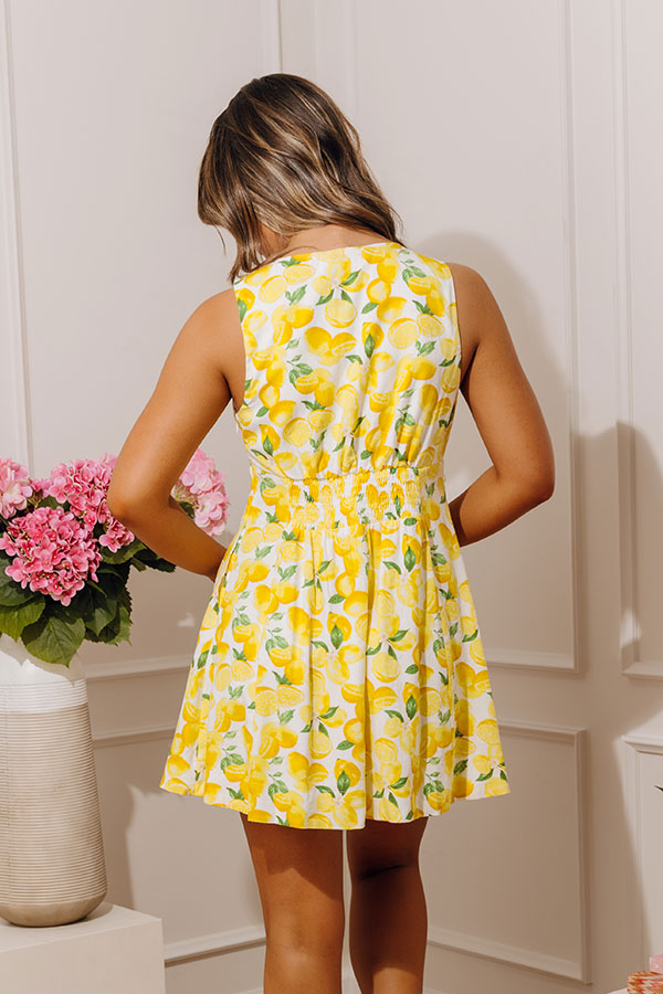 Citrus Chic Linen-Blend Mini Dress Image - 3