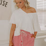 The Sarah High Waist Stripe Skort in Red Image 1