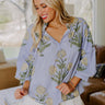 Botanical Brunch Floral Top in Sky Blue Image 1
