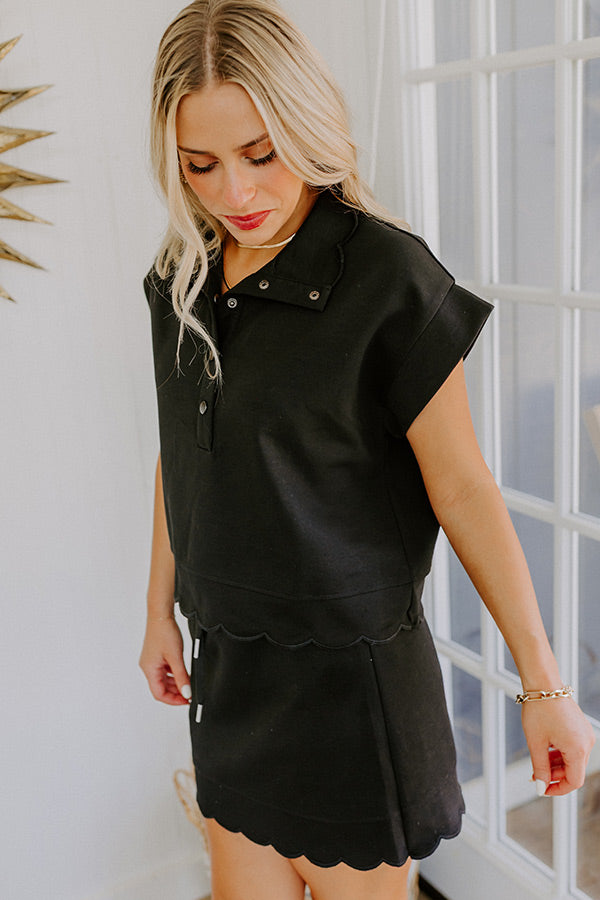 Alfresco Allure Henley Top in Black Image 5