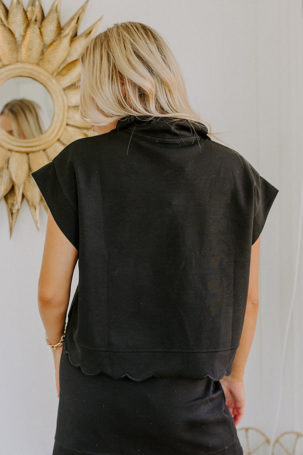 Alfresco Allure Henley Top in Black Image 4