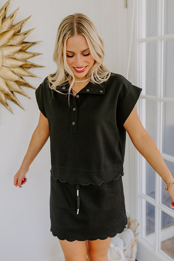 Alfresco Allure Henley Top in Black Image 1