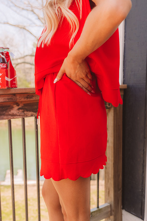Alfresco Allure High Waist Skort in Red Image 3