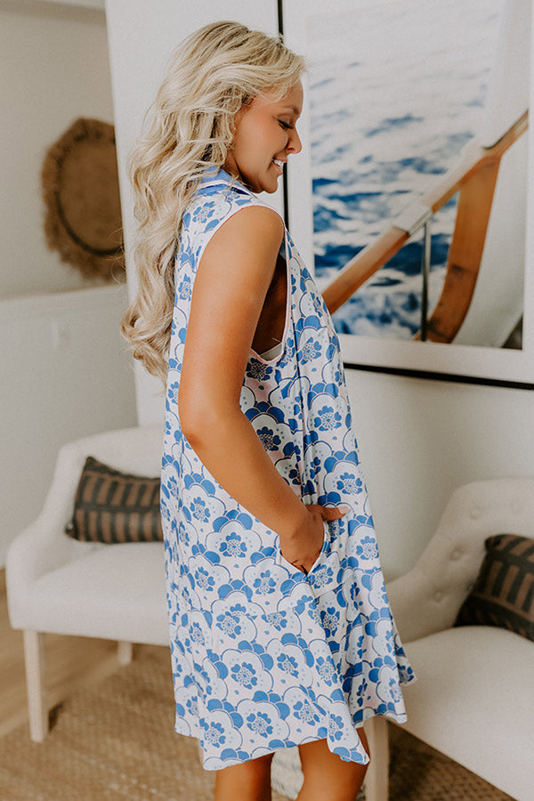 Get Into The Groove Floral Mini Dress in Sky Blue Image 4