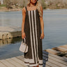 Beachside Bliss Linen-Blend Midi Dress in Black Image 1