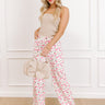 The Poppy High Waist Floral Wide Leg Pants in Pink Image 1