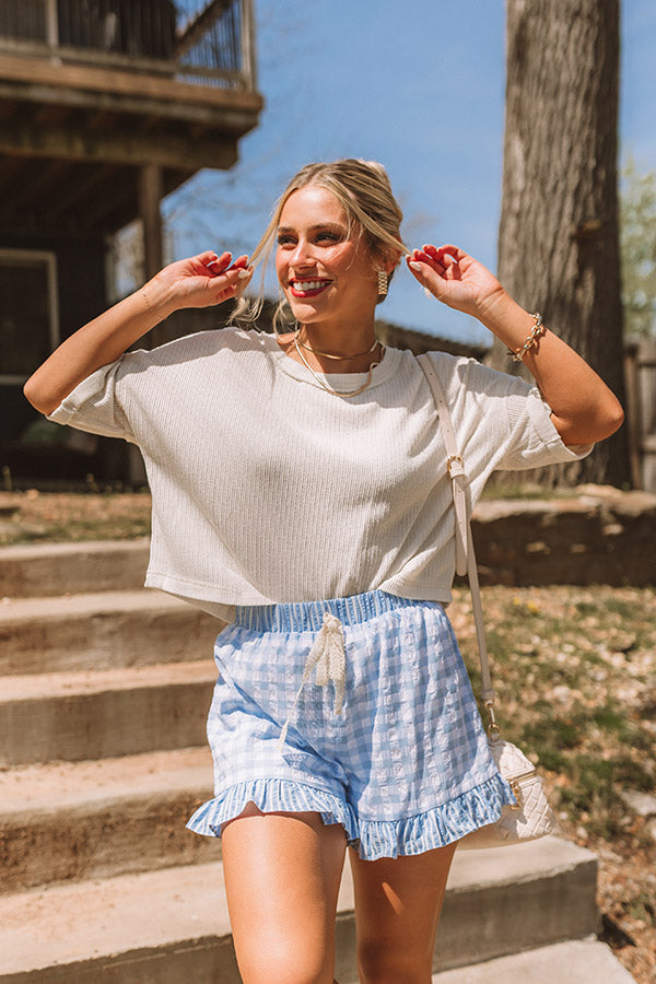 Picnic Chic High Waist Gingham Shorts Image 1