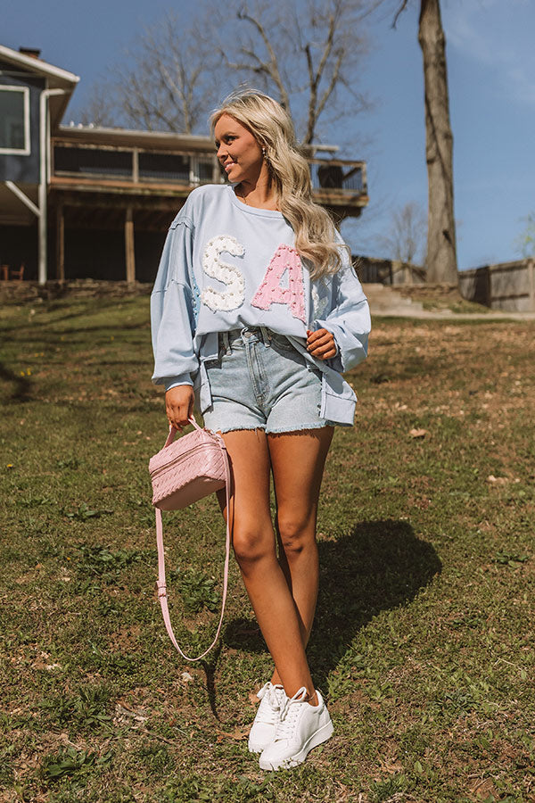 All-American Muse Pearl Embellished Oversized Sweatshirt Image 2