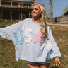 All-American Muse Pearl Embellished Oversized Sweatshirt Image 1