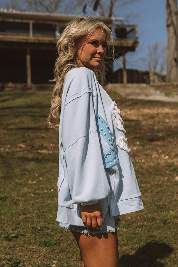 All-American Muse Pearl Embellished Oversized Sweatshirt Image 5