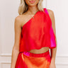 Moonlit Lagoon Satin Top in Red Image 1