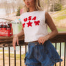 USA Charm Embroidered Crop Tee Image 1