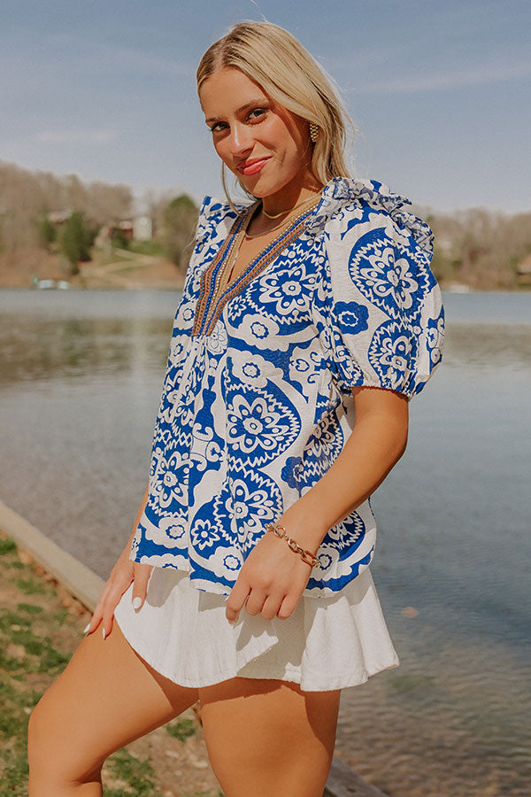 Staying In Capri Floral Top Image 3