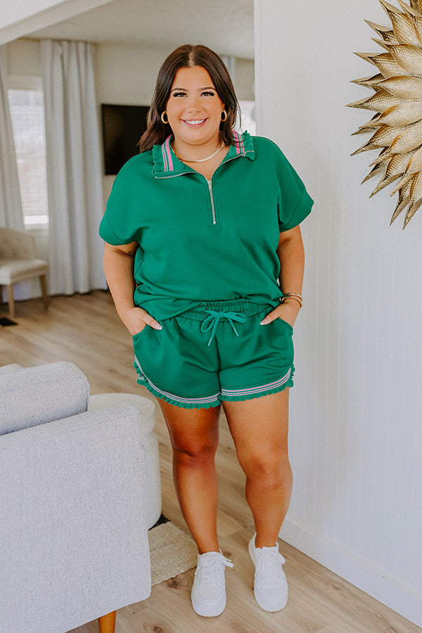 Everyday Ease High Waist Ruffle Shorts Curves Image 1