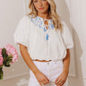 Antigua Bound Embroidered Top in White Image - 1