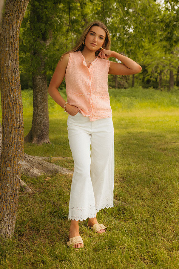 Pier Cafe Cutie Knit Top in Peach Image - 2
