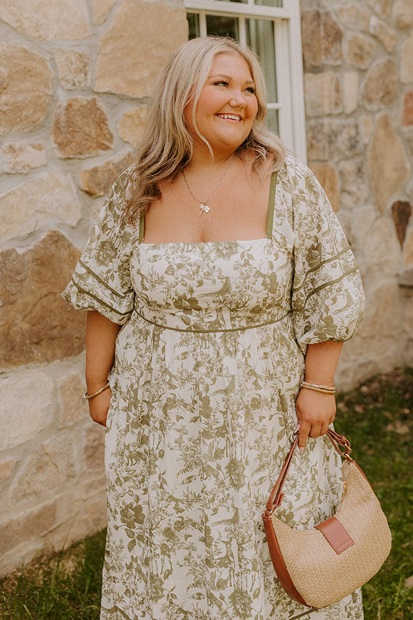 Cottage Bloom Floral Maxi Dress Curves Image - 3