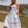Seaside Sonata Stripe Midi Dress in Sky Blue Image 1