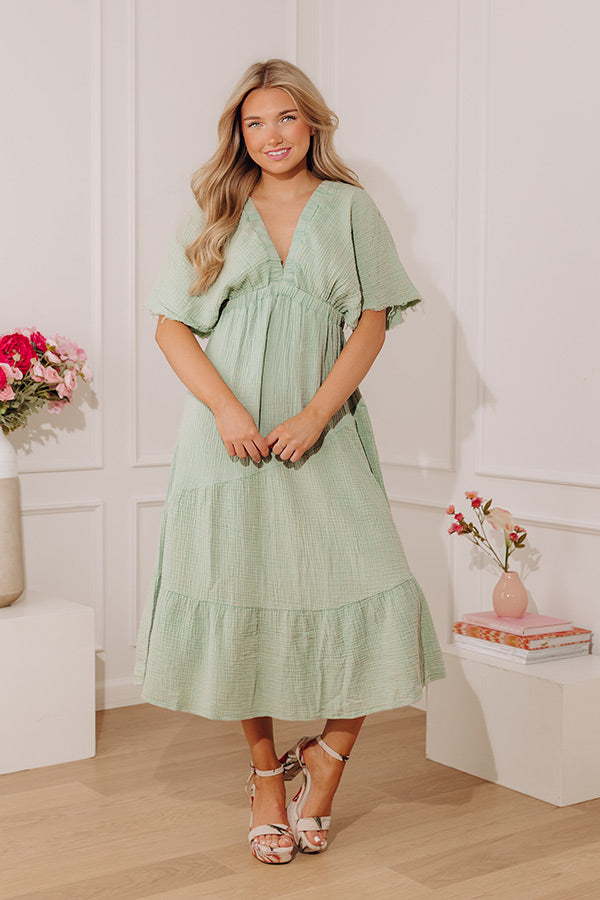 Pursuit Of Happiness Midi Dress in Sage