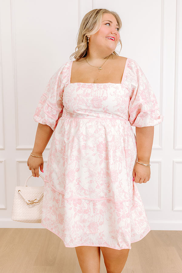 Romantic Cottage Floral Mini Dress Curves Image - 2