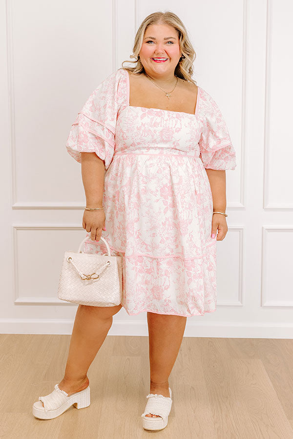 Romantic Cottage Floral Mini Dress Curves Image - 1
