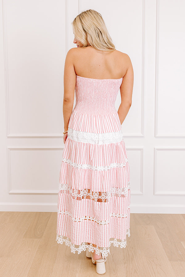 Seaside Sonata Stripe Midi Dress in Pink Image - 4