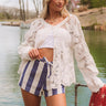 The Parker Midrise Stripe Shorts in Navy Image 1