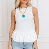 Sweet Talk Peplum Top in White Image 1