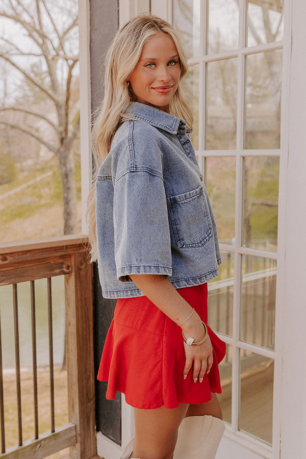 First Class Chic Denim Button Up Image 3