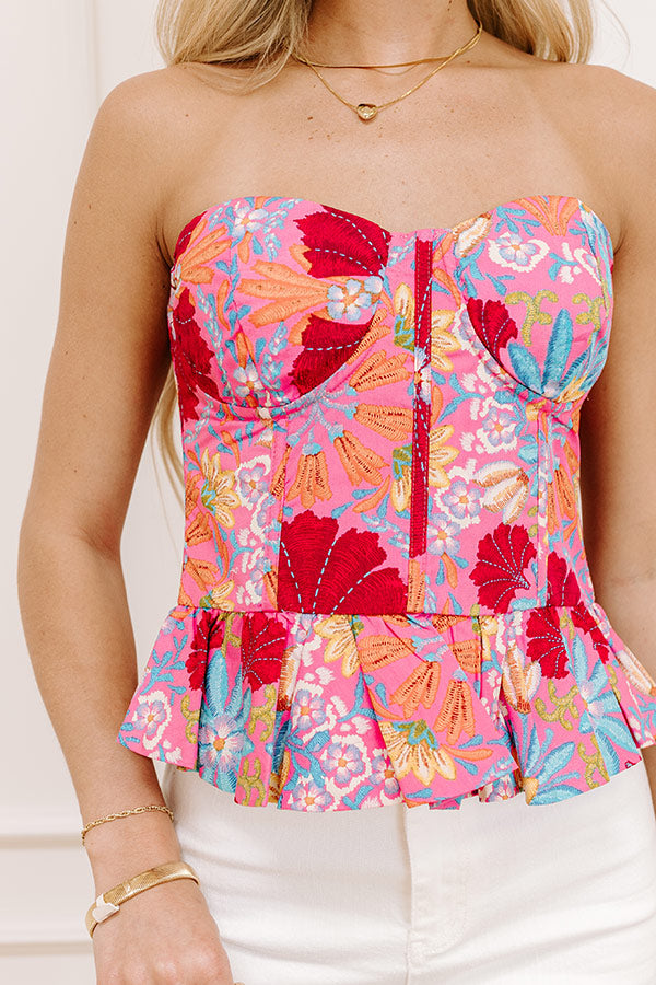 Vacay Vibes Floral Corset Top Image 2
