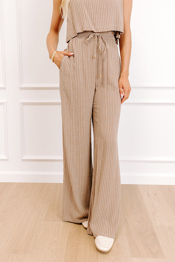 Cafe Chic High Waist Linen-Blend Pants Image 3
