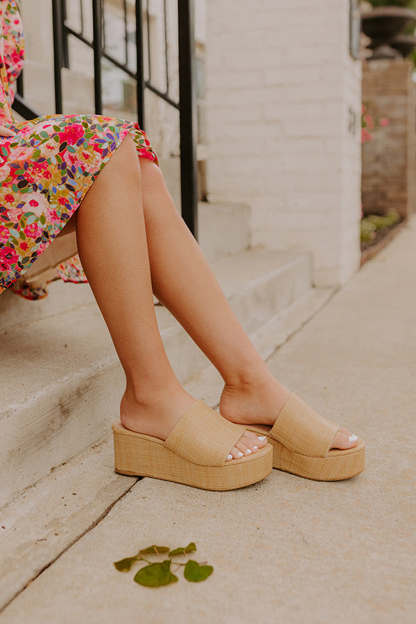 The Arya Raffia Woven Platform Wedge Image 1