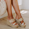 The Amaya Woven Platform Wedge in Gold Image 1