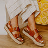 The Catalina Faux Leather Espadrille Sandal in Brown Image 1