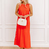 Santa Monica Chic Ribbed Midi Dress in Coral Image 1
