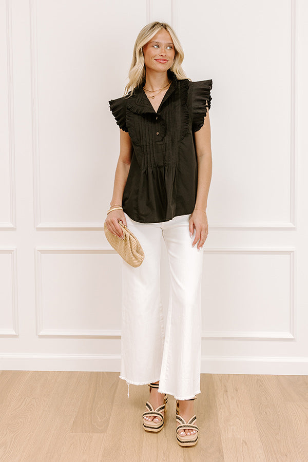Fashion Week Pleated Top in Black Image 1