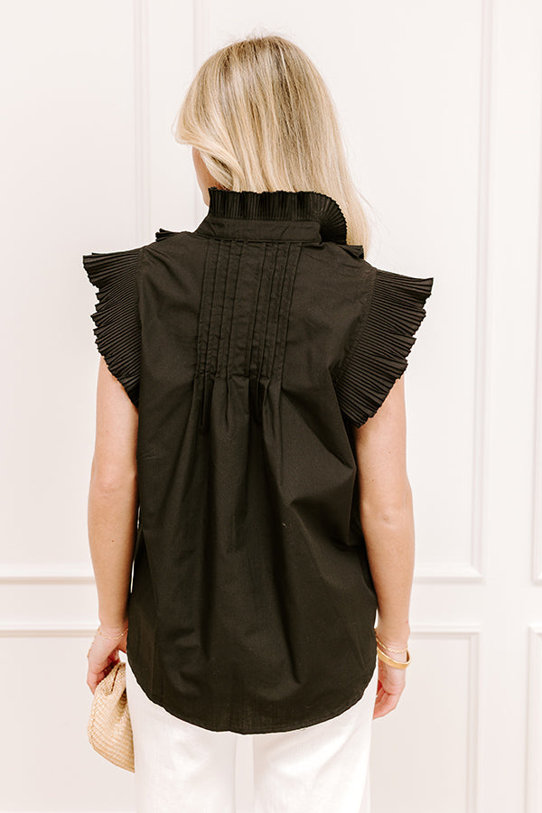 Fashion Week Pleated Top in Black Image 4